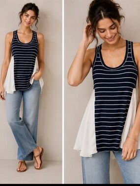 Anthropologie Finn & Clover striped tunic tank